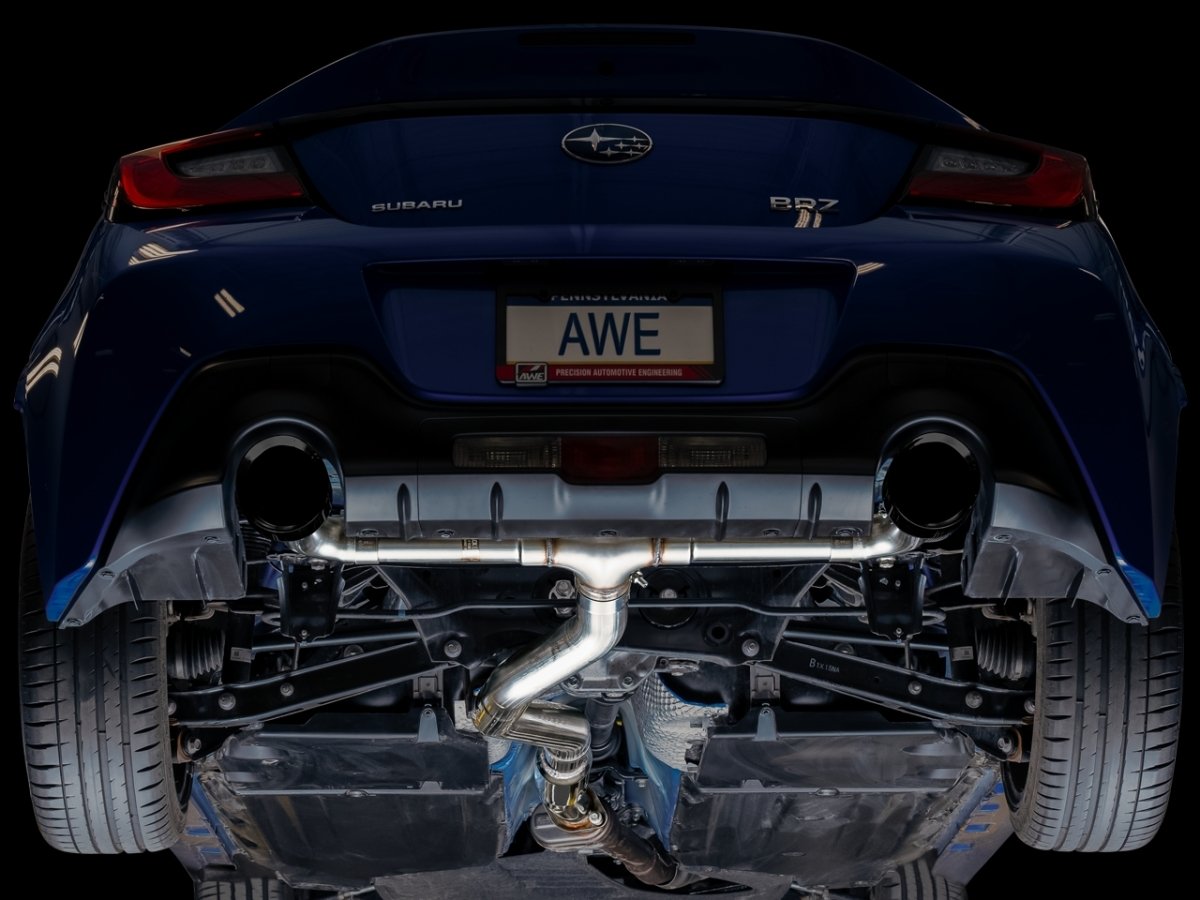 AWE 13-22 BRZ / 17-21 Toyota 86 / 2022 GR86 Track Edition Catback Exhaust w/ Diamond Black Tips | 3020-33279