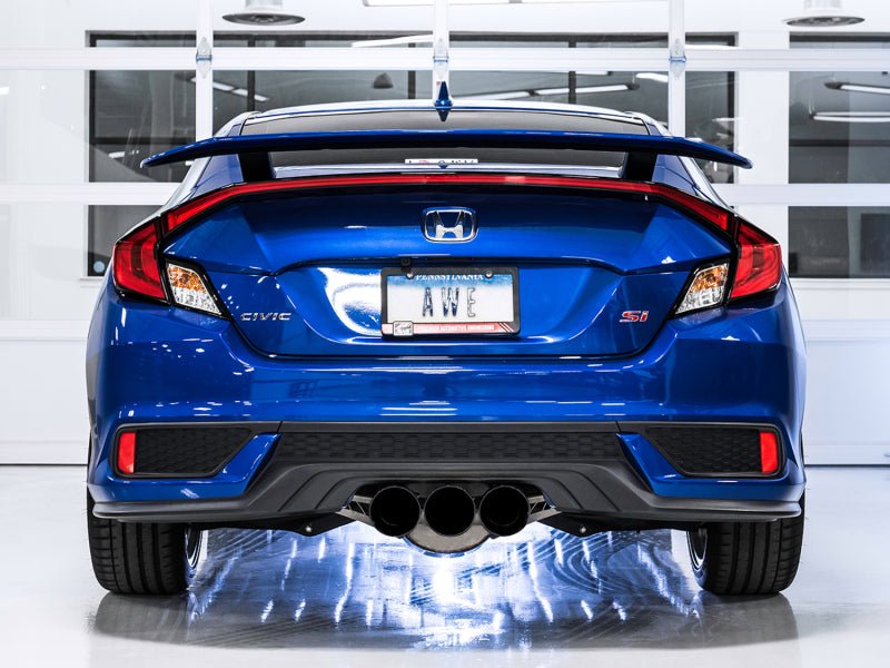 AWE Tuning [17-20 Civic Si] Touring Edition Exhaust with Front Pipe - Triple Diamond Black Tips - JDMuscleCat Back Exhaust Systemawe3015-53014