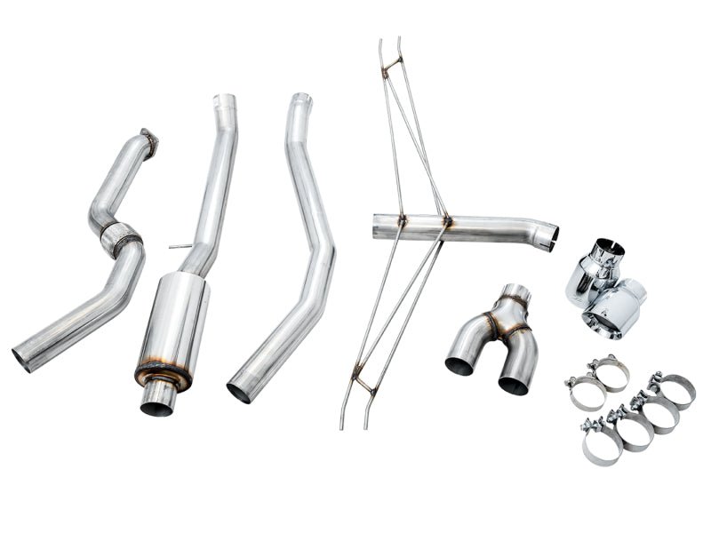AWE Tuning [17-20 Civic Si] Track Edition Exhaust with Front Pipe - Dual Chrome Silver Tips - JDMuscleCat Back Exhaust Systemawe3020-32052