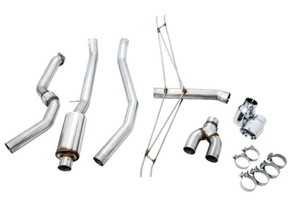 AWE Tuning [17-20 Civic Si] Track Edition Exhaust with Front Pipe - Dual Chrome Silver Tips - JDMuscleCat Back Exhaust Systemawe3020-32052