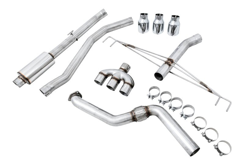 AWE Tuning [17-21 Civic Type R] Track Edition Exhaust with Front Pipe - Triple Chrome Silver Tips - JDMuscleCat Back Exhaust Systemawe3020-52000