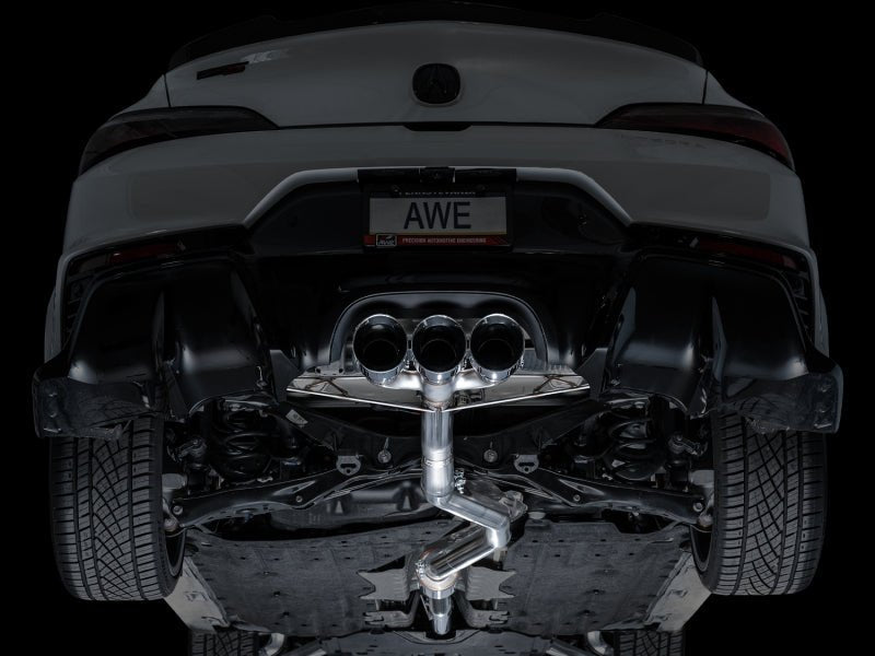 AWE Tuning 2024 Acura Integra Type S DE5 FWD Track Edition Exhaust with Triple Chrome Silver Tips - JDMuscleSPK750267