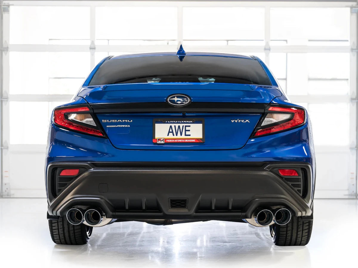 AWE Tuning [22 - 26 WRX] Track Edition Axleback Exhaust - Chrome Silver Tips | 3020 - 42424 - JDMuscleAxle Back Exhaustsawe3020-42424