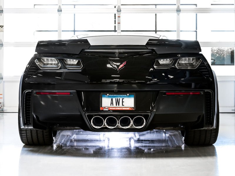AWE Tuning Track Edition Axle - Back Exhaust for Chevrolet Corvette C7 with Chrome Silver Tips | awe3020 - 42073 - JDMuscleSPK230576