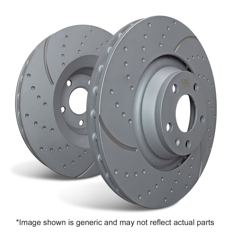 EBC 04-06 Saab 9-2X / 95-01 Impreza [Non-WRX] GD729 3GD Sport Slotted Front Rotor Set - Black/Gold Finish
