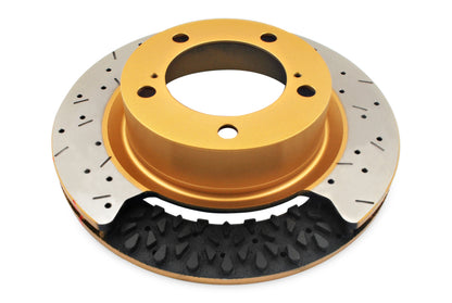 DBA 01-07 Subaru Impreza WRX STI 4000 XS Cross Drilled & Slotted Rear Rotor w/Gold Hat