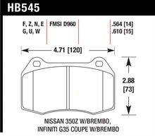 Hawk Performance [03-04 G35] [03-09 350Z] DTC-60 Front Brake Pads - High-Temperature Compound