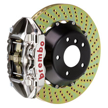 Brembo [10-12 Impreza, 10-11 Legacy] Rear GTR BBK 4-Piston Billet Caliper and 345x28mm 2-Piece Drilled Rotor Kit - Nickel