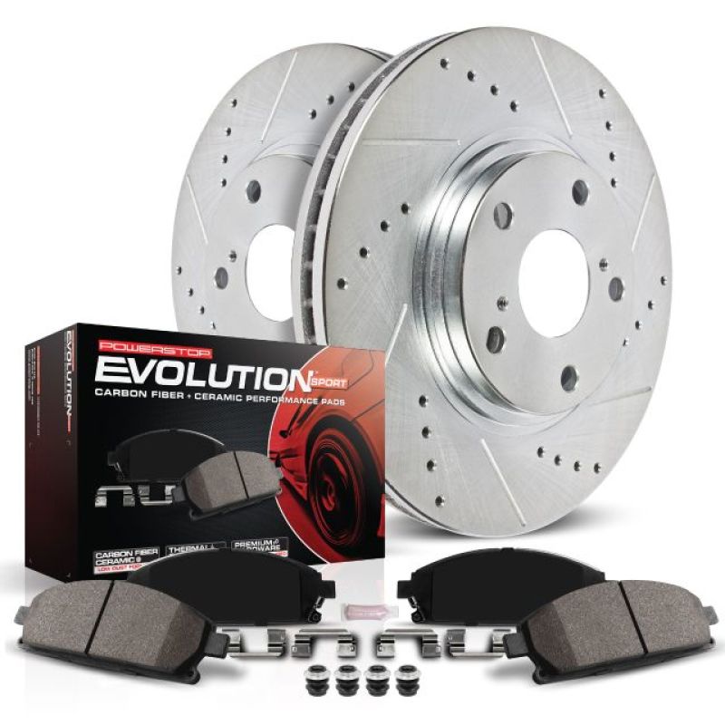 PowerStop [16-20 Civic] [16-17 Accord] [17-18 ILX] Front Z23 Evolution Sport Brake Kit - Drilled and Slotted Rotors