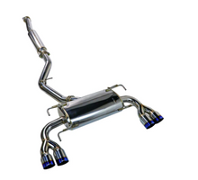 Remark [08-14 WRX STI GR Hatch] Sports Touring Cat-Back Exhaust - Resonated Burnt Quad Tips | RK-C2076S-02T