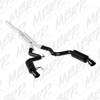 MBRP 15-19 Ford Mustang EcoBoost 2.3L Black 3in Cat Back Dual Split Rear Exit | Race Version