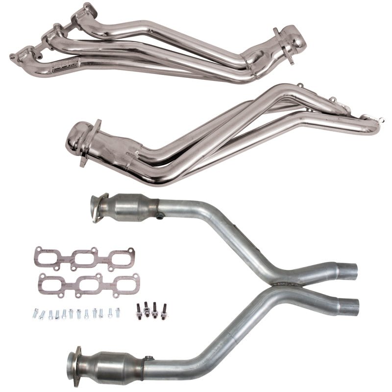 BBK 11 - 14 Ford Mustang V6 1 - 3/4 Long Tube Headers w/High Flow Catted X - Pipe | Silver Ceramic - JDMuscleShop the look 2bbk16422
