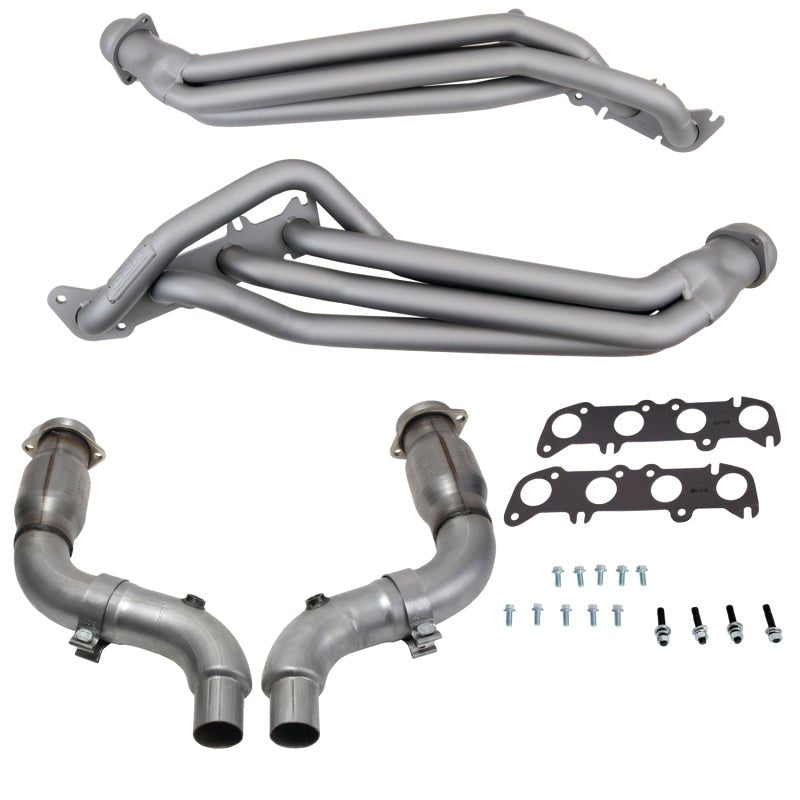 BBK 15 - 23 Ford Mustang GT 1 - 3/4 Long Tube Headers w/High Flow Catted X - Pipe | Ti Ceramic - JDMuscleShop the look 2bbk16334