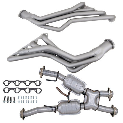 BBK 79 - 93 Ford Mustang 5.0L 1 - 5/8 Long Tube Headers w/High Flow Catted X - Pipe | Ti Ceramic - JDMuscleShop the look 2bbk15312