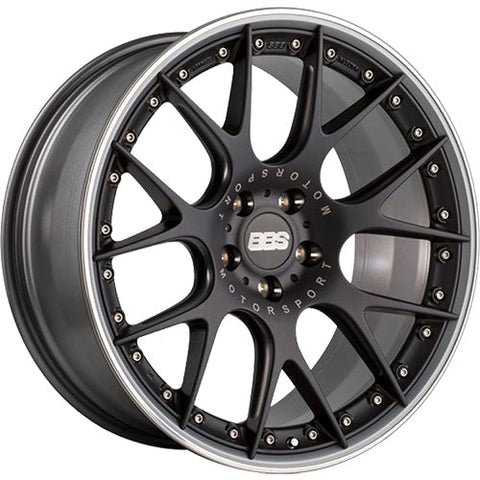 BBS CH - RII 21x9.5 5x112 ET33 Satin Black Center Platinum Lip SS Rim Prot Wheel - 82mm PFS/Clip Req | CH602BPPO - JDMuscleWheelsbbsCH602BPPO