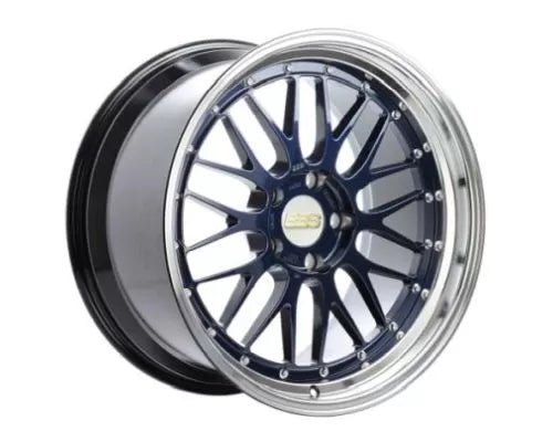 BBS LM 19x11 5x120 ET37 Black w/ Blue Metallic Flake / Diamond Cut Lip Wheel 82mm PFS/Clip Required | LM435BB - BKBD - JDMuscleWheelsbbsLM435BB-BKBD