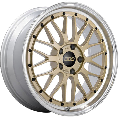 BBS LM 19x10 5x120 ET37 Gold Center / Diamond Cut Lip Wheel -82mm PFS/Clip Required | LM404GPK