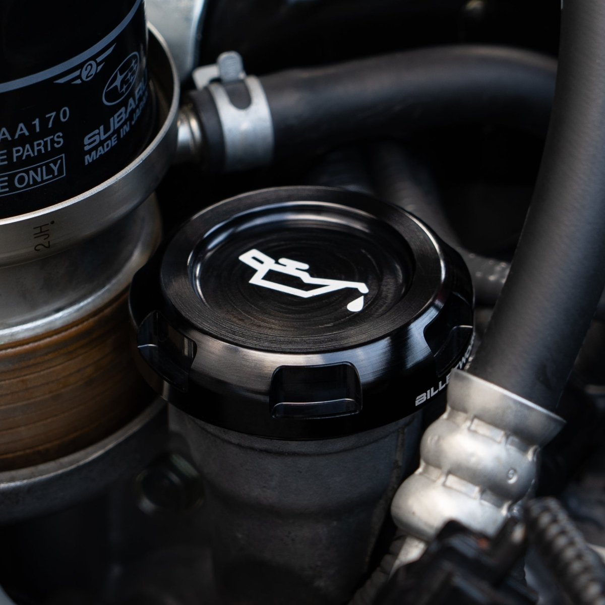 Billetworkz [13+ Crosstrek] Engine Bay Caps - JDMuscleOil CapsBW-EBCZR-SUB-XTK-BLK-EBlack