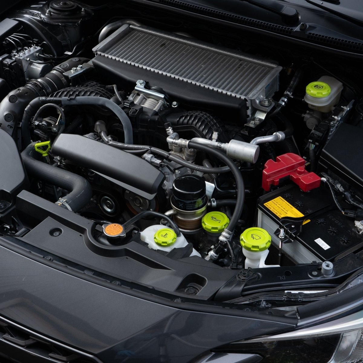 Billetworkz [13+ Crosstrek] Engine Bay Caps - JDMuscleOil CapsBW-EBCZR-SUB-XTK-NYEL-ENeon Yellow