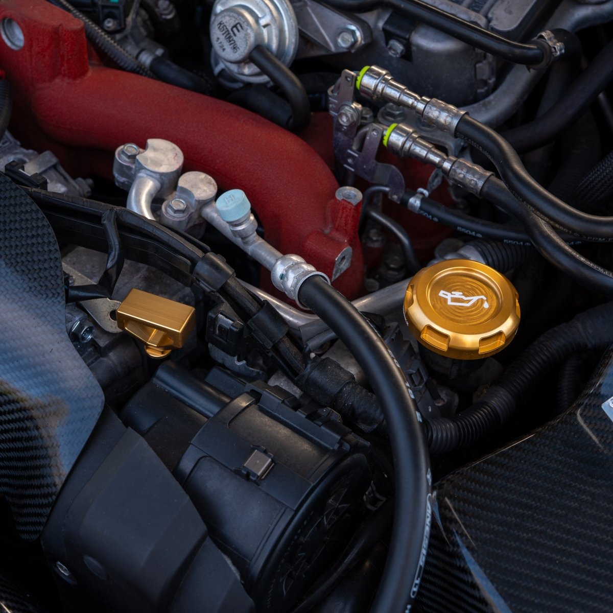 Billetworkz [15 - 26 WRX] Engine Bay Caps - JDMuscleDress Up CapsBW-EBCZR-SUB-VAWRX-GLD-EGold