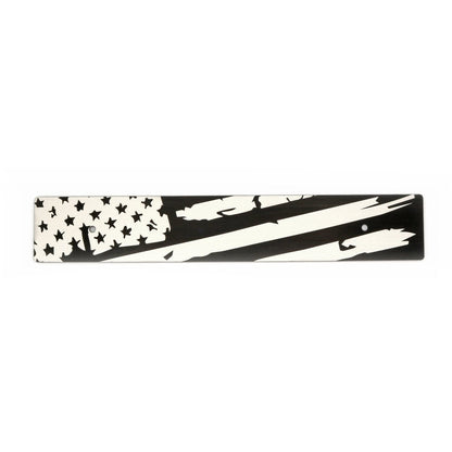Billetworkz "American Flag - Distressed" License Plate Delete - JDMuscleLicense Plate HolderbwzBW-LPD-FLGD-USUniversal Fitment: Holes 7" apart (U.S. License Plate Mounting)