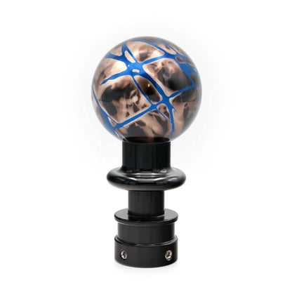 Billetworkz Automatic Shifter - Black Smoke w/ Blue Splash - Fits Subaru CVT: WRX (15–21), Crosstrek (13–23), Forester (14–18), Impreza (12–23), Legacy/Outback (10–14) - JDMuscleShift KnobbwzBW-KNB-SUBAU-NO-BSBS-SP-PU2-WB-BLKSphereBlack AdaptorYes - my car has a shift boot