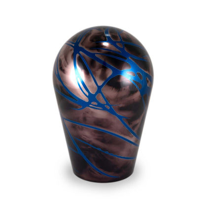 Billetworkz Automatic Shifter - Black Smoke w/ Blue Splash - Fits Subaru CVT: WRX (15–21), Crosstrek (13–23), Forester (14–18), Impreza (12–23), Legacy/Outback (10–14) - JDMuscleShift KnobbwzBW-KNB-SUBAU-NO-BSBS-TT-PU2-WB-BLKTall TeardropBlack AdaptorYes - my car has a shift boot