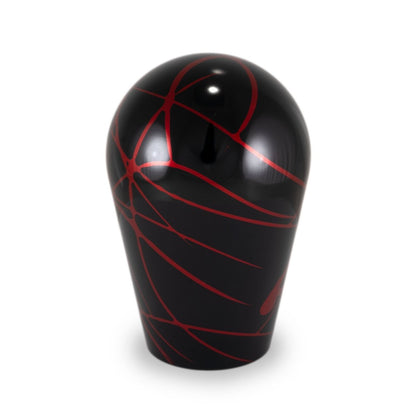 Billetworkz Automatic Shifter - Black w/ Red Splash - Fits Subaru CVT: WRX (15–21), Crosstrek (13–23), Forester (14–18), Impreza (12–23), Legacy/Outback (10–14) - JDMuscleShift KnobBW-KNB-SUBAU-NO-BLKRS-TT-PU2-WB-BLKTall TeardropBlack AdapterYes - my car has a shift boot