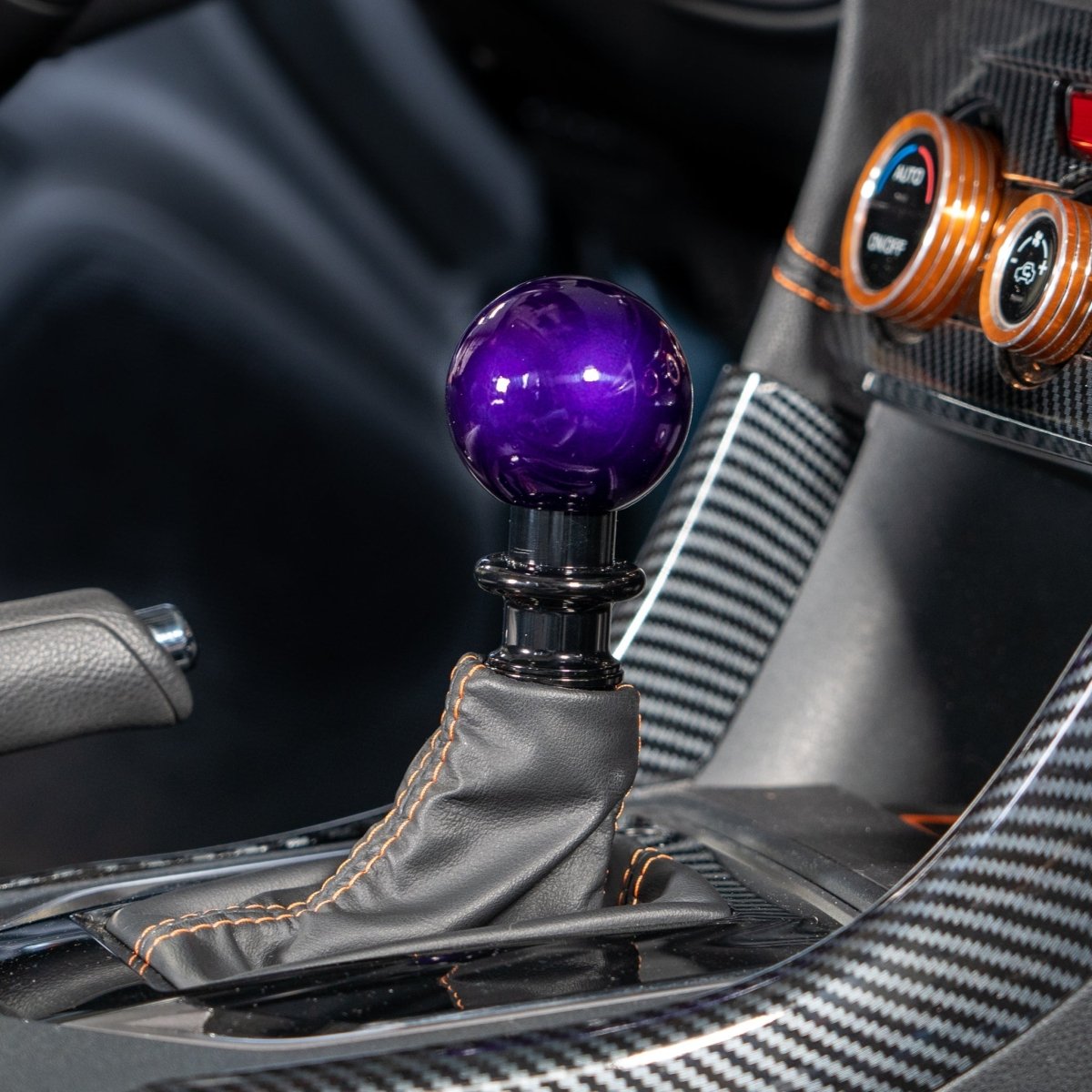 Billetworkz Automatic Shifter - Candy Purple - Fits Subaru CVT: WRX (15–21), Crosstrek (13–23), Forester (14–18), Impreza (12–23), Legacy/Outback (10–14) - JDMuscleShift KnobbwzBW-KNB-SUBAU-NO-CPRP-SP-PU2-WB-BLKSphereBlack AdaptorYes - my car has a shift boot