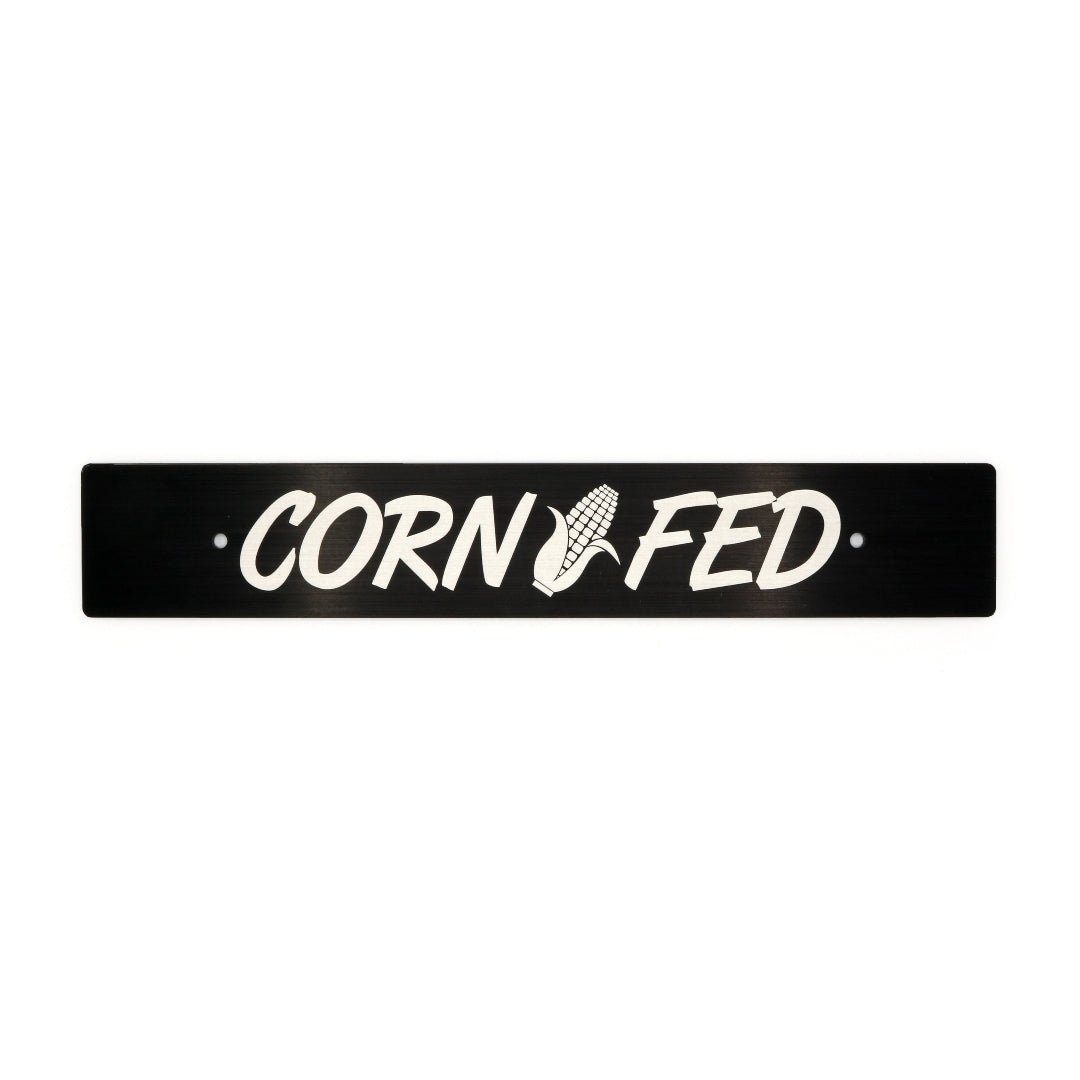 Billetworkz "Corn Fed" License Plate Delete - JDMuscleLicense Plate HolderbwzBW-LPD-CORN-USUniversal Fitment: Holes 7" Apart (U.S. License Plate Mounting)