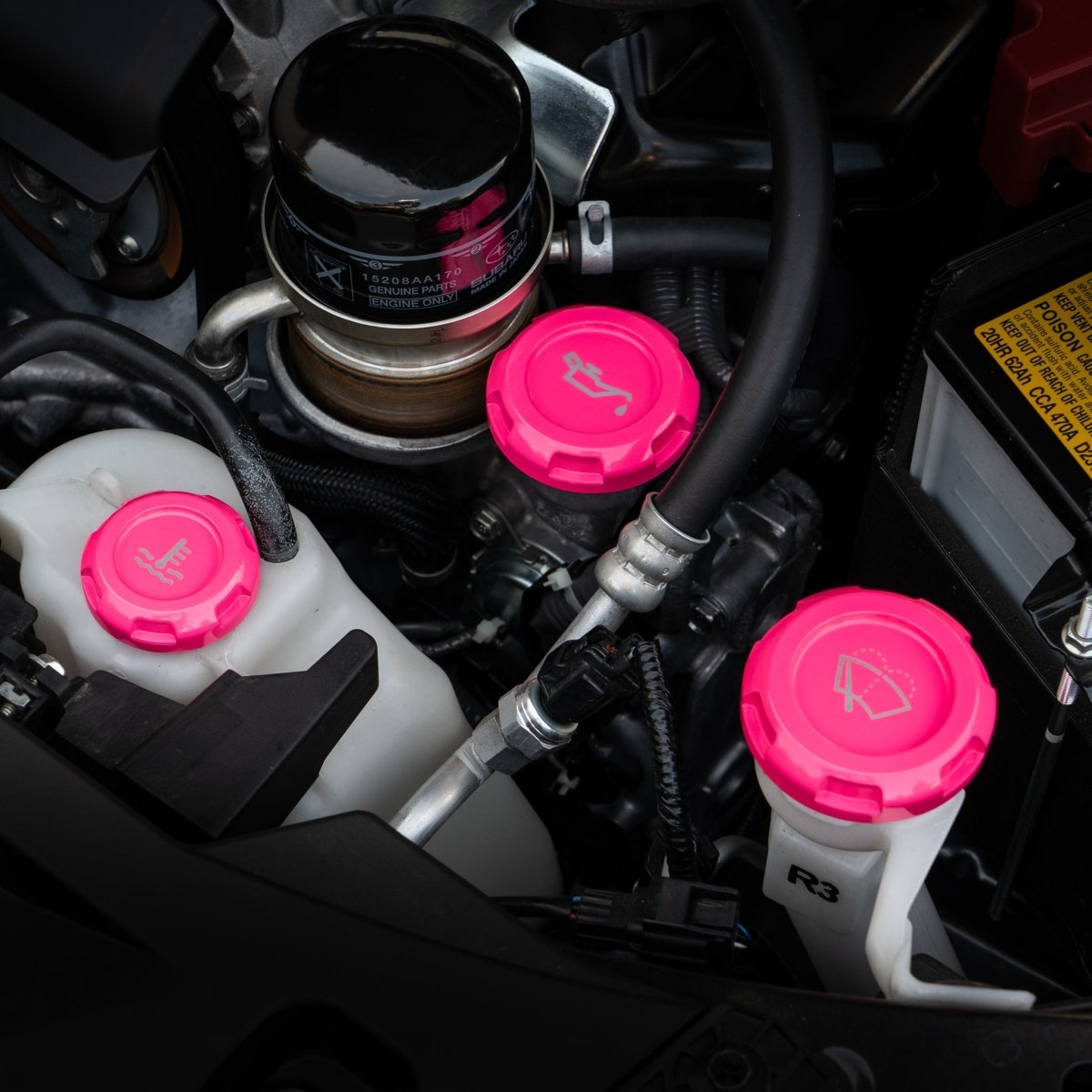 Billetworkz Engine Bay Caps - BRZ/FRS/86 2013 - 2021 & 2022+ - JDMuscleEngine Bay CapsBW-EBCZR-SUB-BRZM-HYPK-EManualHyper Pink