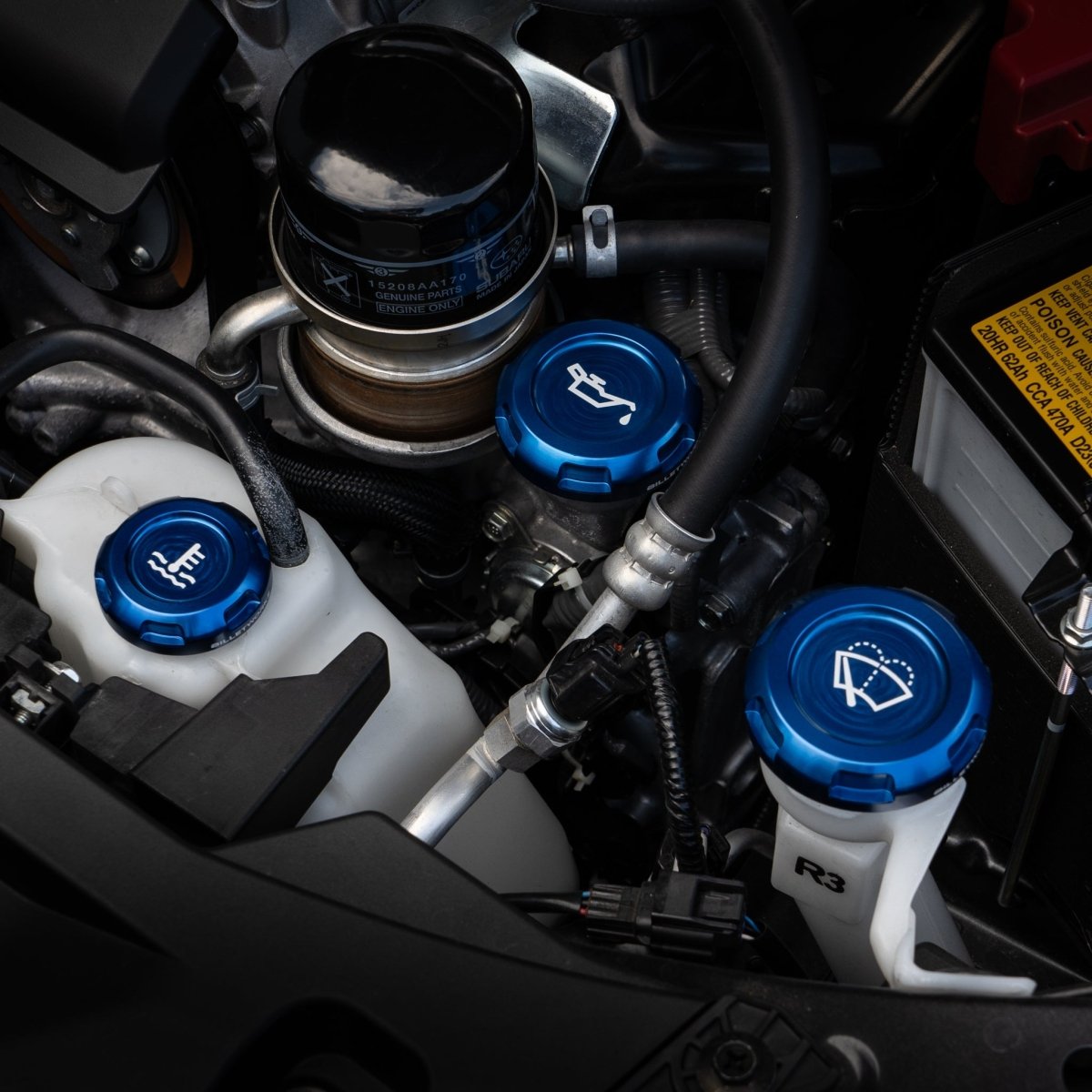 Billetworkz Engine Bay Caps - BRZ/FRS/86 2013 - 2021 & 2022+ - JDMuscleEngine Bay CapsBW-EBCZR-SUB-BRZA-BLU-EAutoBlue