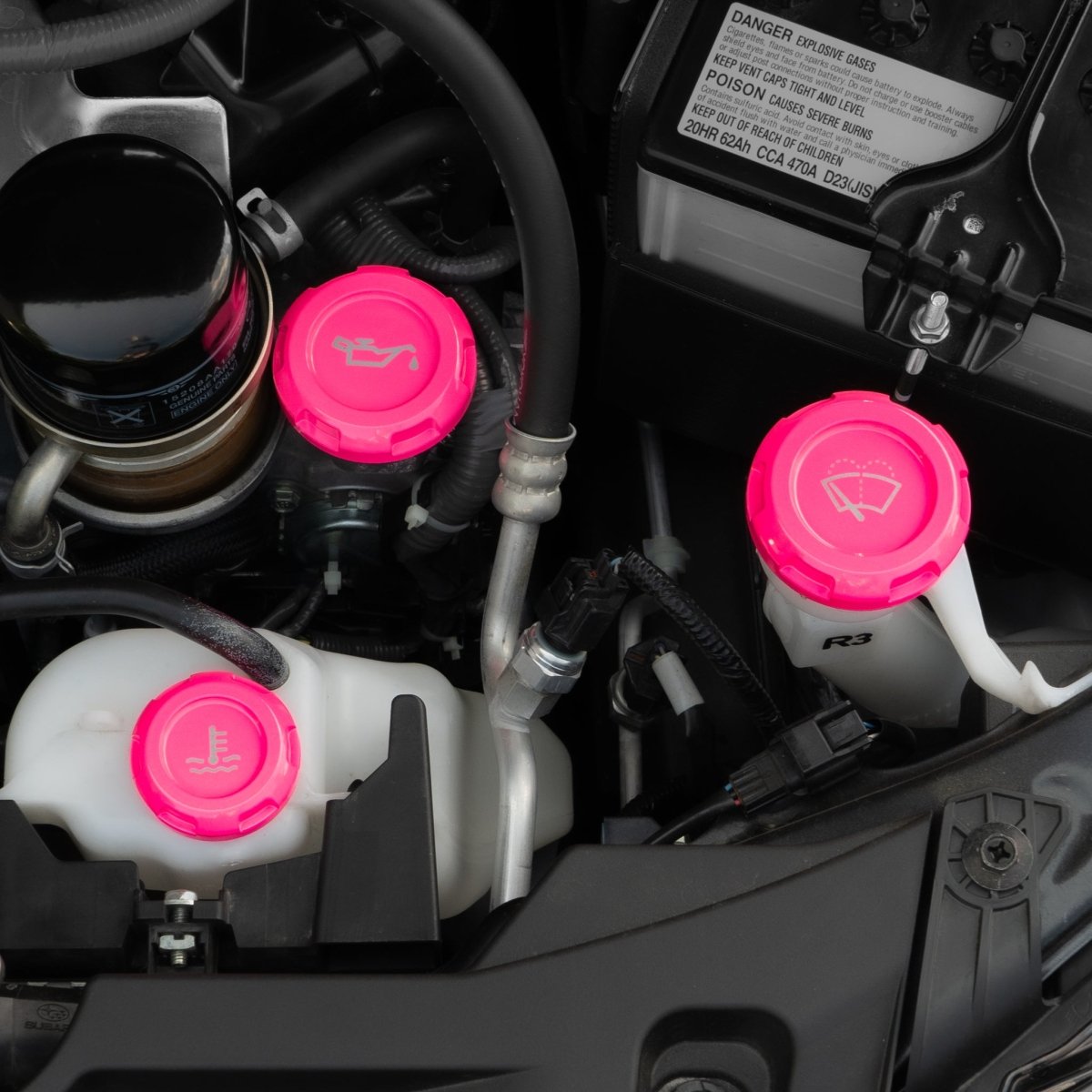Billetworkz Engine Bay Caps - BRZ/FRS/86 2013 - 2021 & 2022+ - JDMuscleEngine Bay CapsBW-EBCZR-SUB-BRZA-HYPK-EAutoHyper Pink