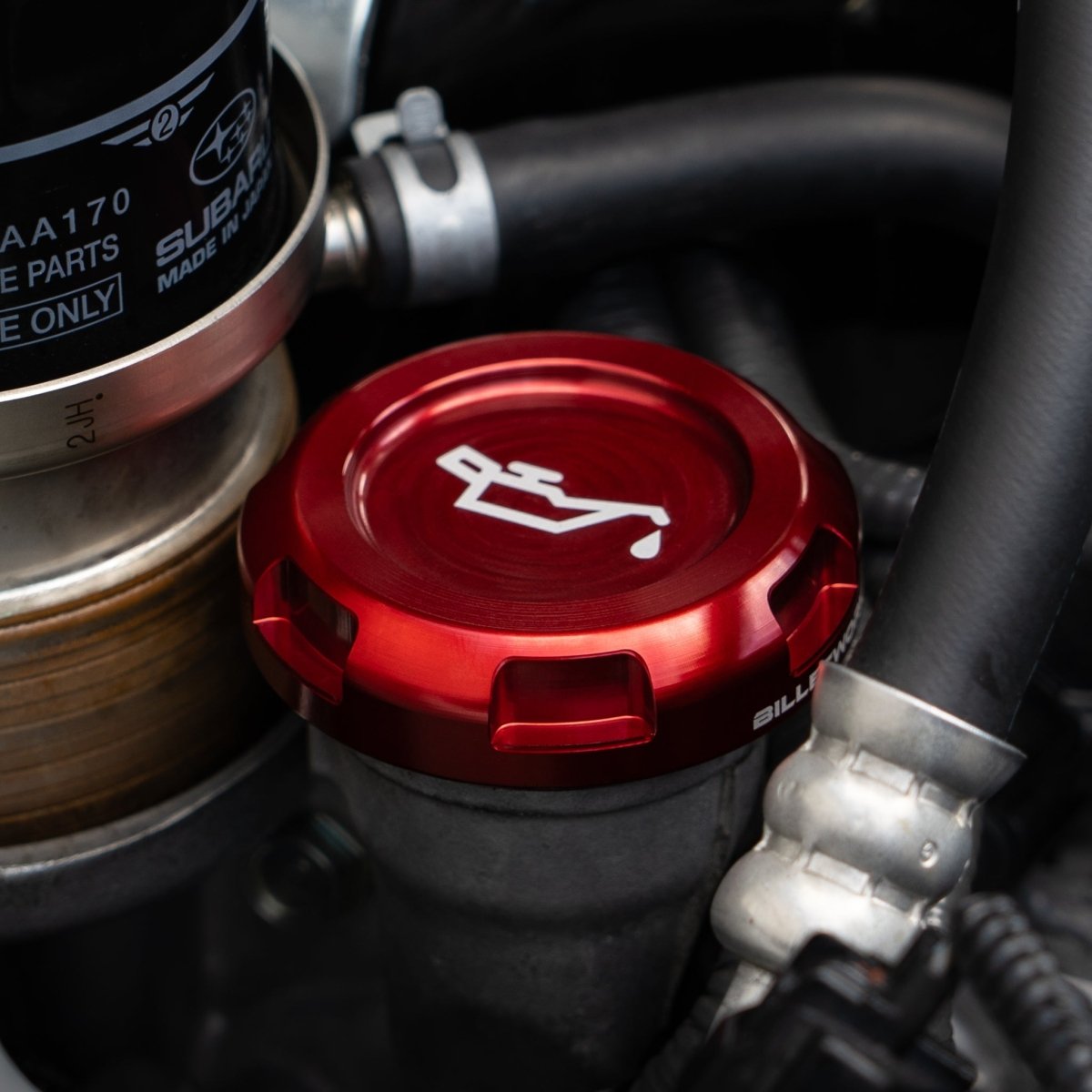 Billetworkz Engine Bay Caps - Subaru Forester XT 2009 - 2013 - JDMuscleEngine Bay CapsBW-EBCZR-SUB-FXT-RED-ERed