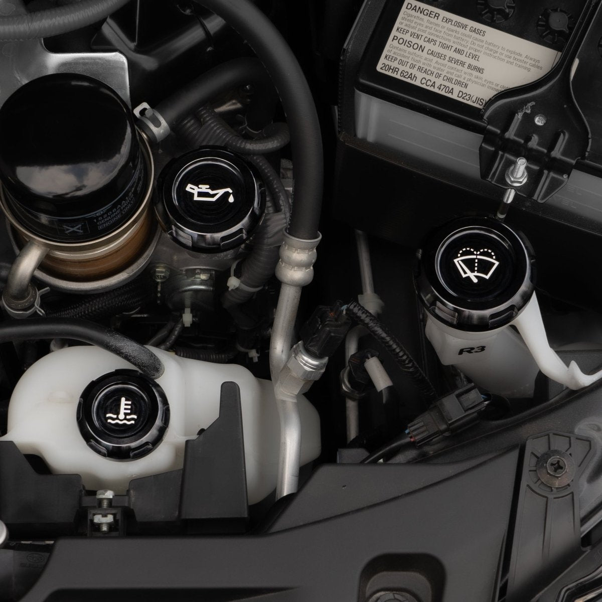 Billetworkz Engine Bay Caps - Subaru Forester XT 2009 - 2013 - JDMuscleEngine Bay CapsBW-EBCZR-SUB-FXT-BLK-EBlack