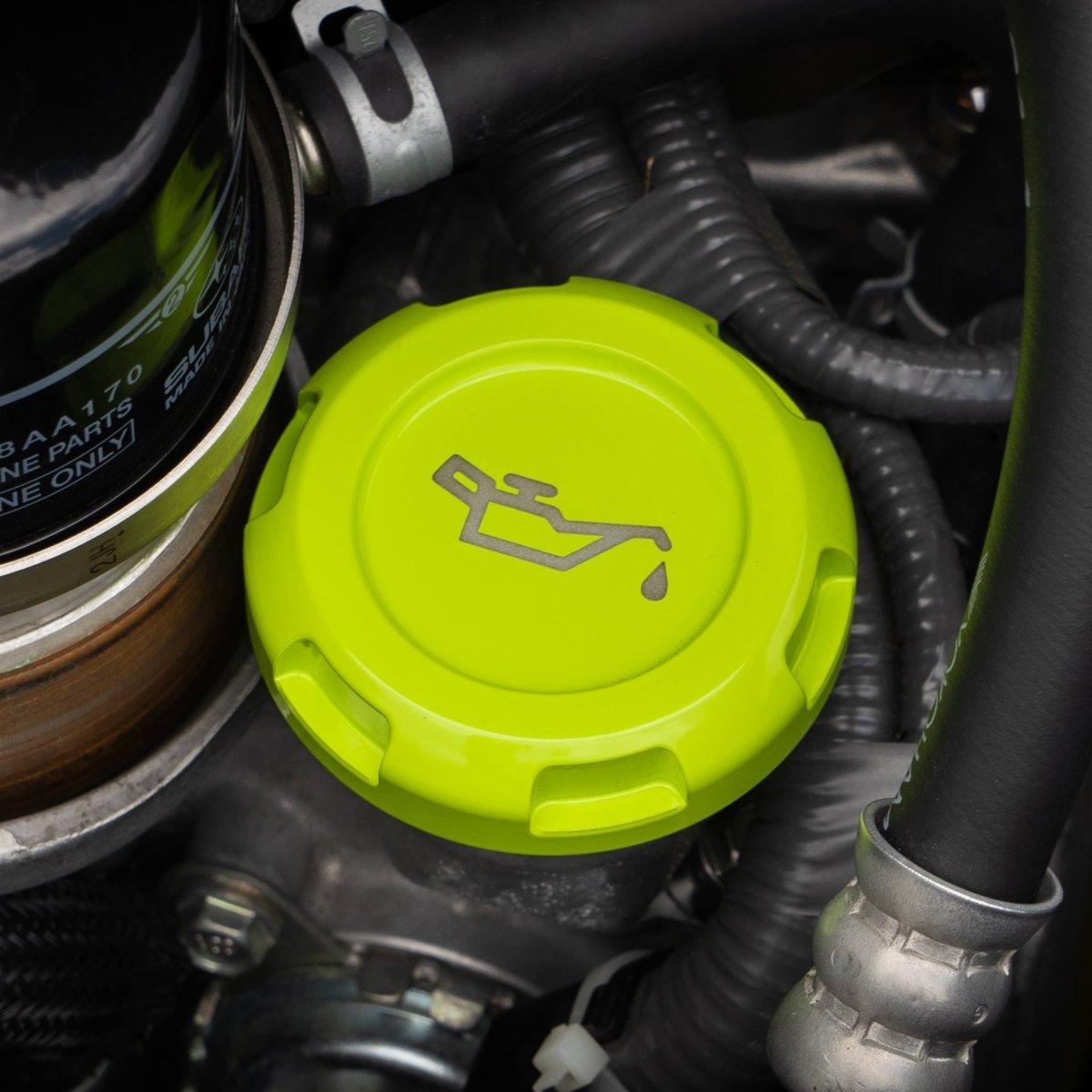 Billetworkz Engine Bay Caps - Subaru Legacy GT 2005 - 2009 - JDMuscleEngine Bay CapsBW-EBCZR-SUB-LGT-NYEL-ENeon Yellow