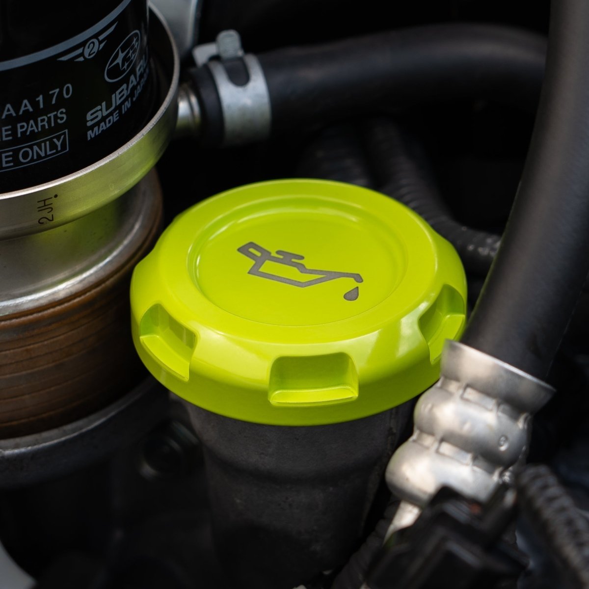 Billetworkz Engine Bay Caps - Subaru WRX 2015 - 2021 & 2022+ - JDMuscleEngine Bay CapsBW-EBCZR-SUB-VAWRX-NYEL-ENeon Yellow