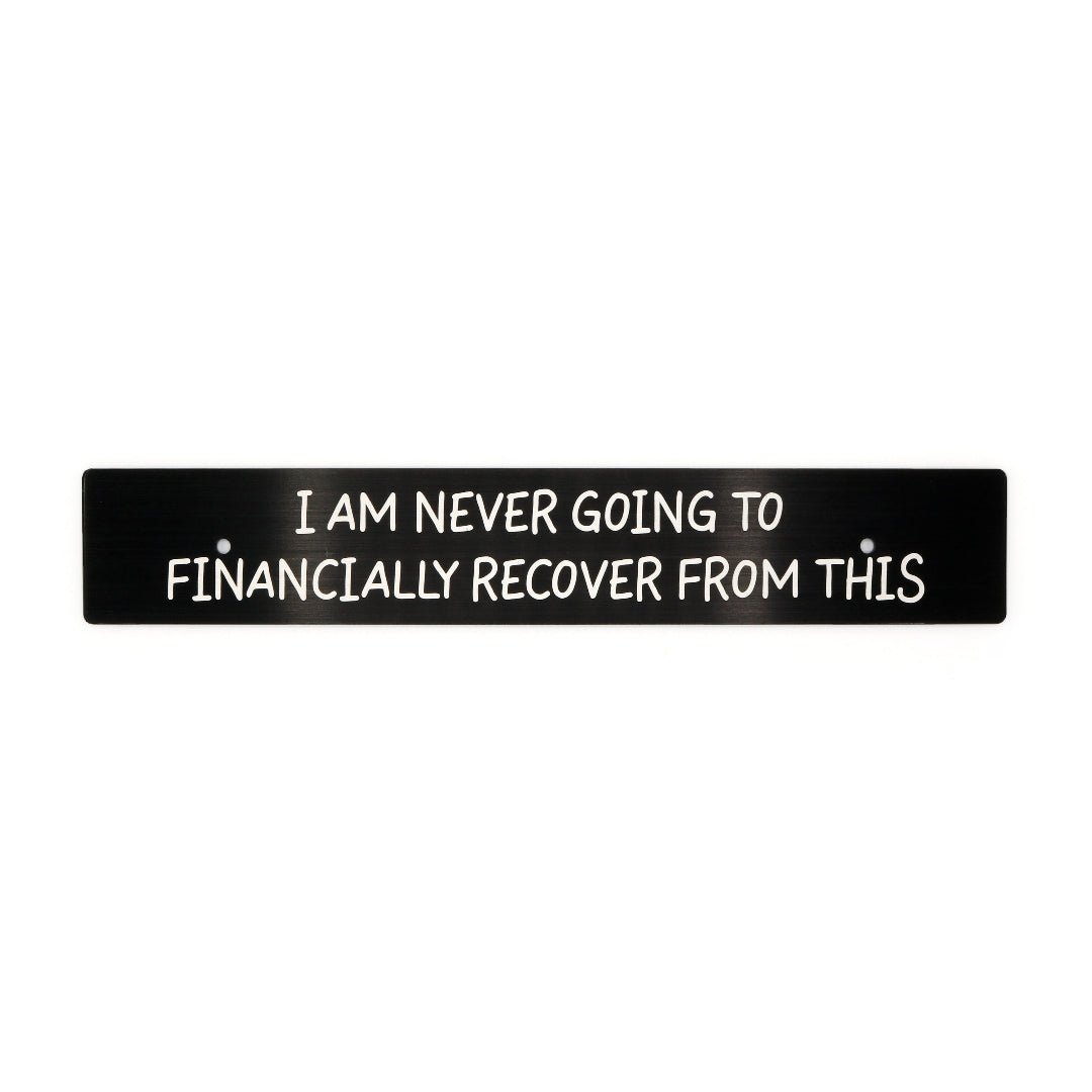 Billetworkz "Financially Recover" License Plate Delete - JDMusclePlate DeletebwzBW-LPD-FINR-USUniversal Fitment: Holes 7" Apart (U.S. License Plate Mounting)