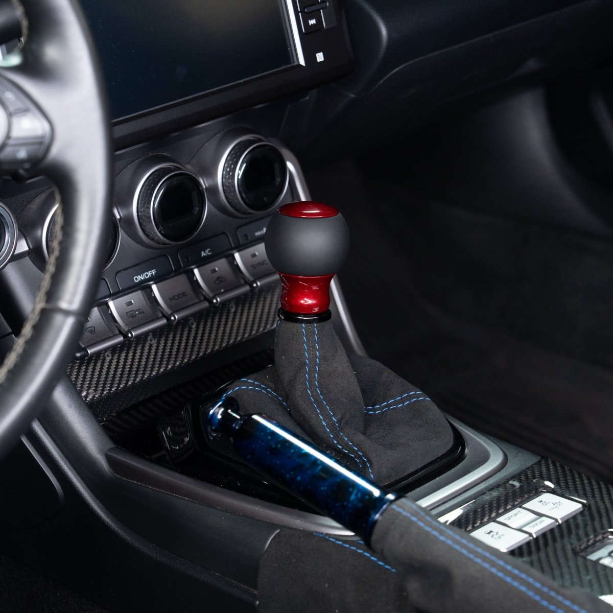 Billetworkz "Fusion" Automatic Shifter - BRZ / FR-S / 86 2013-2021 - JDMuscleShift KnobsBW-KNB-BRZA-NO-CRED-FULCandy RedLeather