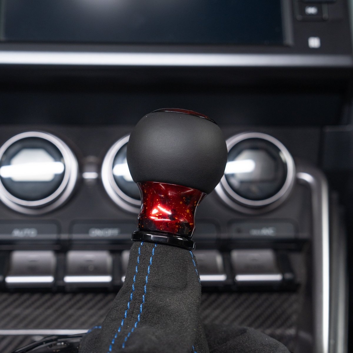 Billetworkz "Fusion" Automatic Shifter - BRZ / FR-S / 86 2013-2021 - JDMuscleShift KnobsBW-KNB-BRZA-NO-RC-FULRed Cosmic SpaceLeather