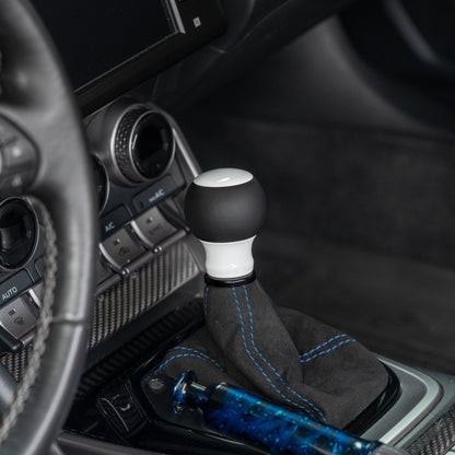 Billetworkz "Fusion" Automatic Shifter - BRZ / FR-S / 86 2013-2021 - JDMuscleShift KnobsBW-KNB-BRZA-NO-GWHT-FULGloss WhiteLeather
