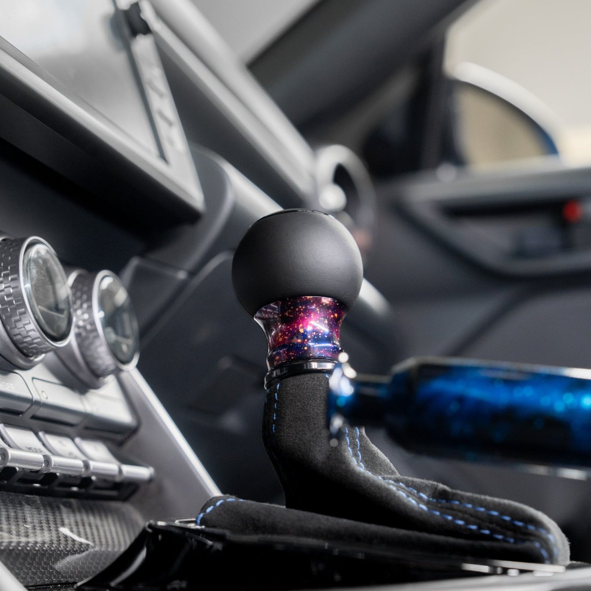 Billetworkz "Fusion" Automatic Shifter - BRZ / FR-S / 86 2013-2021 - JDMuscleShift KnobsBW-KNB-BRZA-NO-PC-FULPurple Cosmic SpaceLeather
