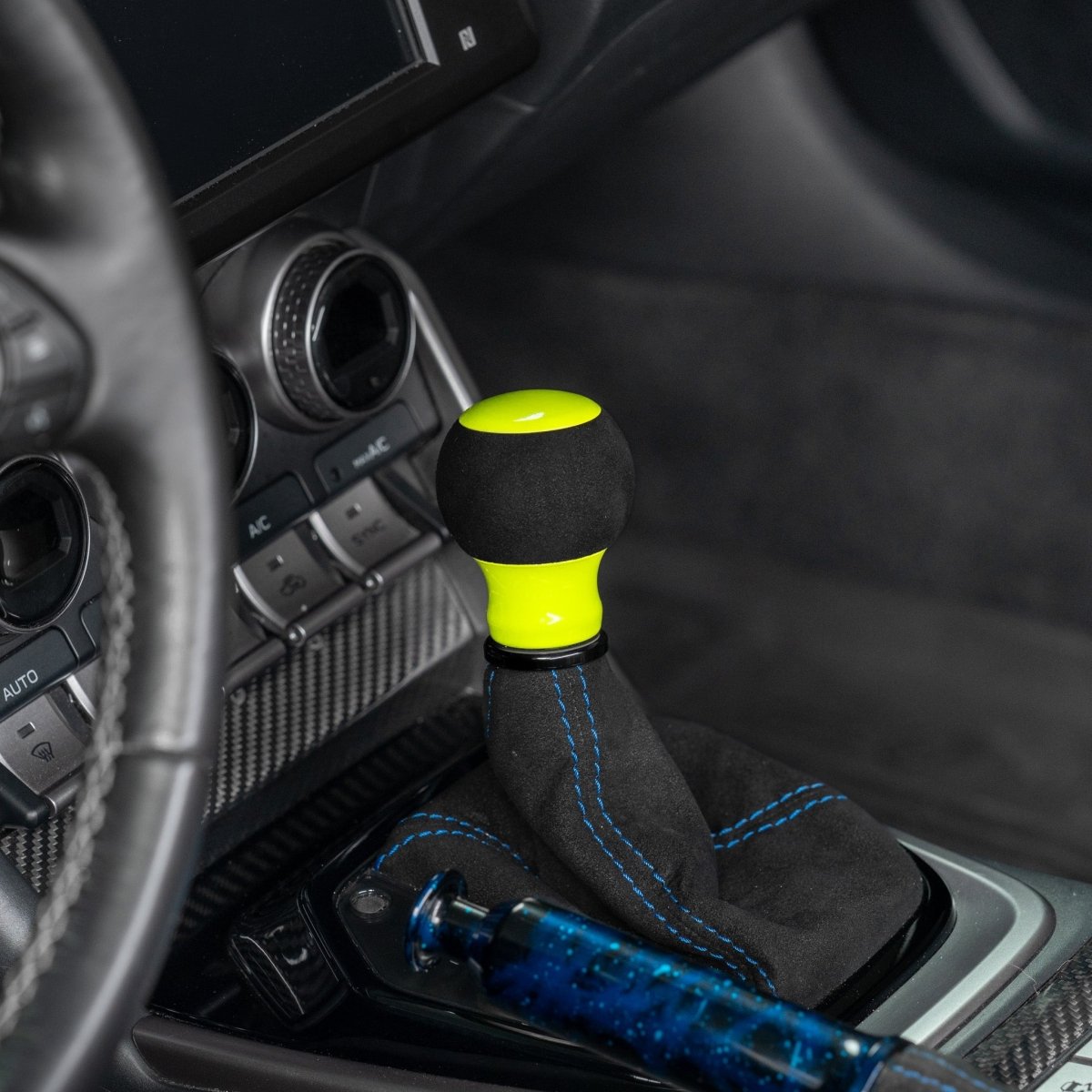 Billetworkz "Fusion" Automatic Shifter - BRZ / FR-S / 86 2013-2021 - JDMuscleShift KnobsBW-KNB-BRZA-NO-NYEL-FUANeon YellowAlcantara