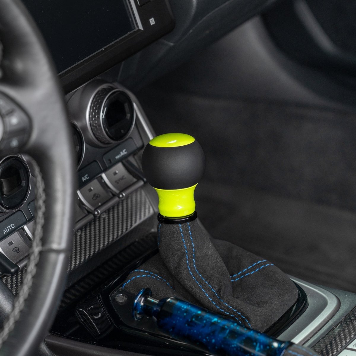 Billetworkz "Fusion" Automatic Shifter - BRZ / FR-S / 86 2013-2021 - JDMuscleShift KnobsBW-KNB-BRZA-NO-NYEL-FULNeon YellowLeather