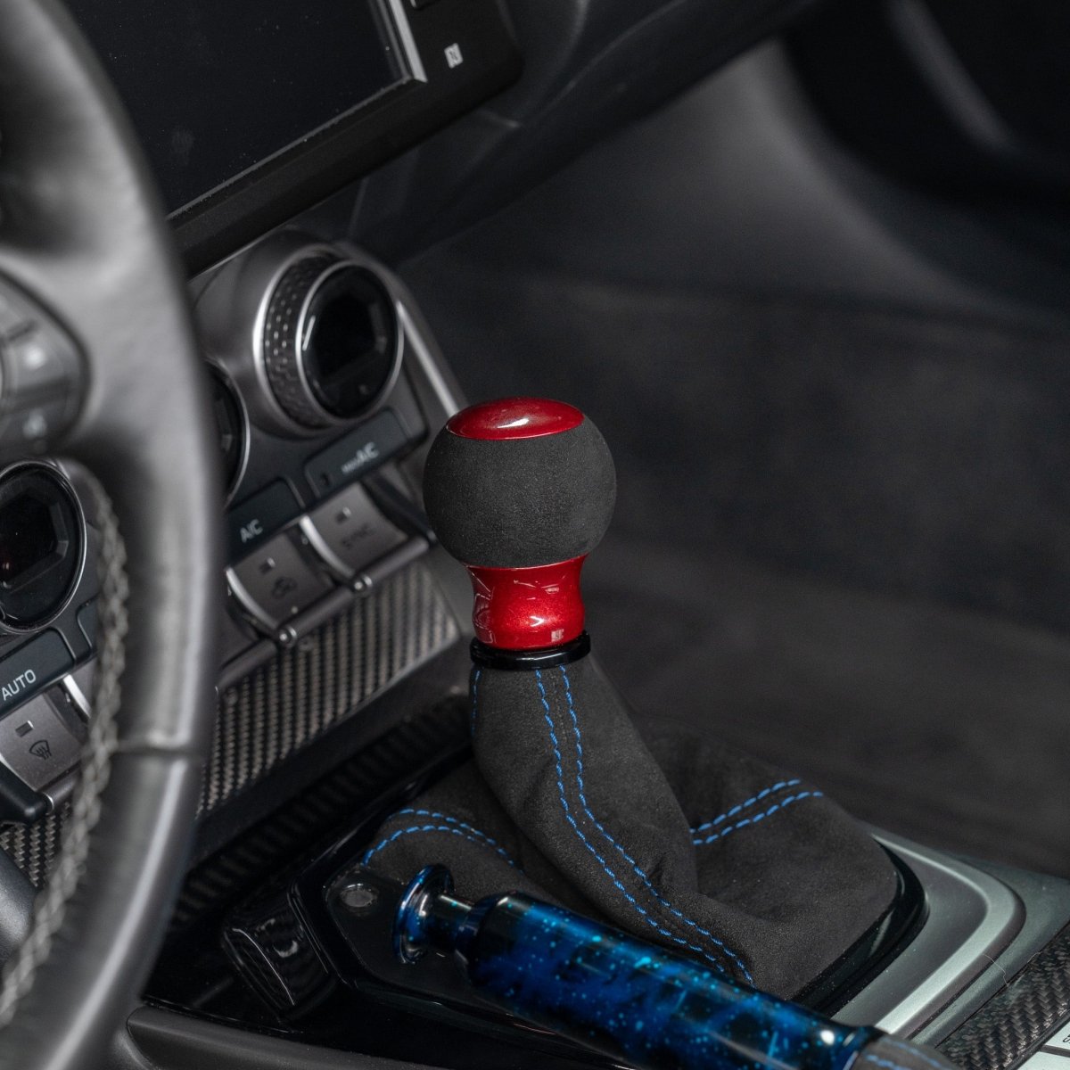 Billetworkz "Fusion" Automatic Shifter - BRZ / FR-S / 86 2013-2021 - JDMuscleShift KnobsBW-KNB-BRZA-NO-CRED-FUACandy RedAlcantara