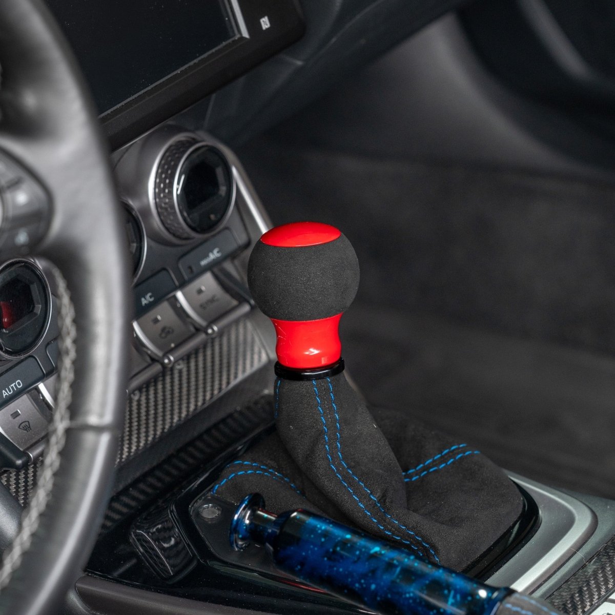 Billetworkz "Fusion" Automatic Shifter - BRZ / FR-S / 86 2013-2021 - JDMuscleShift KnobsBW-KNB-BRZA-NO-GRED-FUAGloss RedAlcantara
