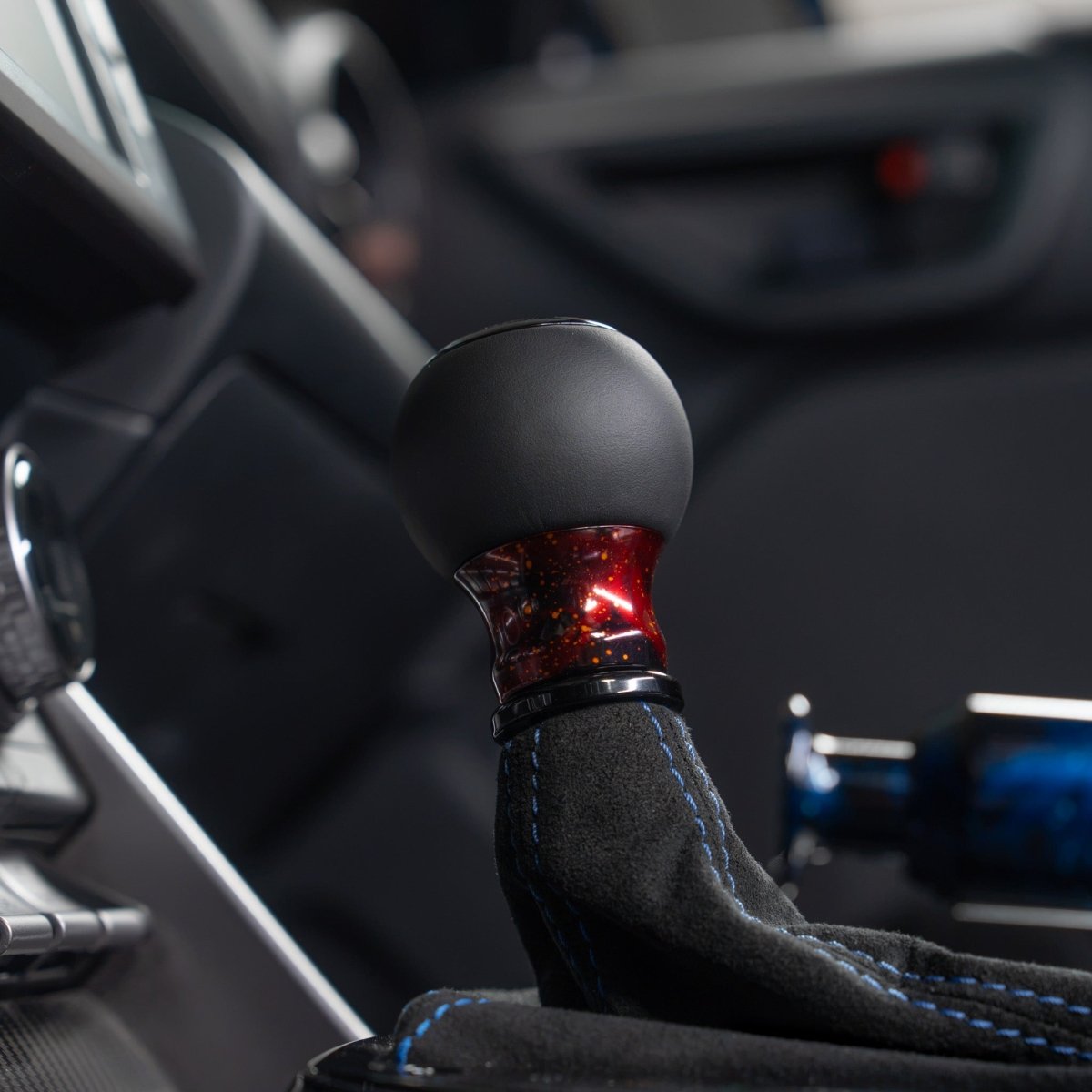 Billetworkz "Fusion" Automatic Shifter - BRZ / FR-S / 86 2013-2021 - JDMuscleShift KnobsBW-KNB-BRZA-NO-RC-FULRed Cosmic SpaceLeather