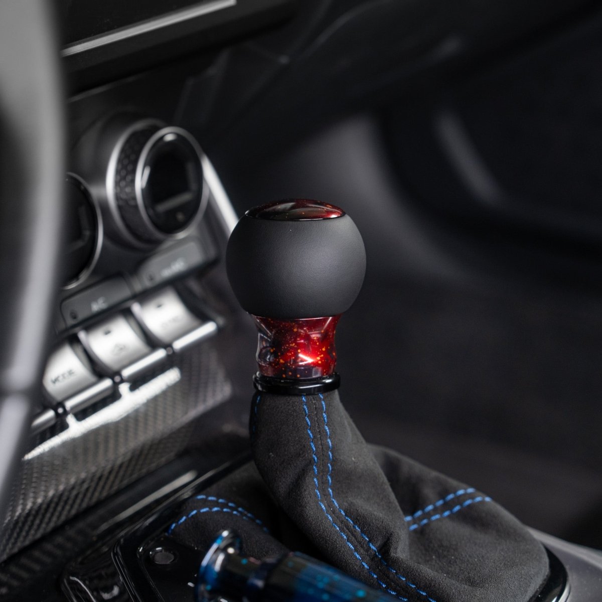 Billetworkz "Fusion" Automatic Shifter - BRZ / FR-S / 86 2013-2021 - JDMuscleShift KnobsBW-KNB-BRZA-NO-RC-FULRed Cosmic SpaceLeather