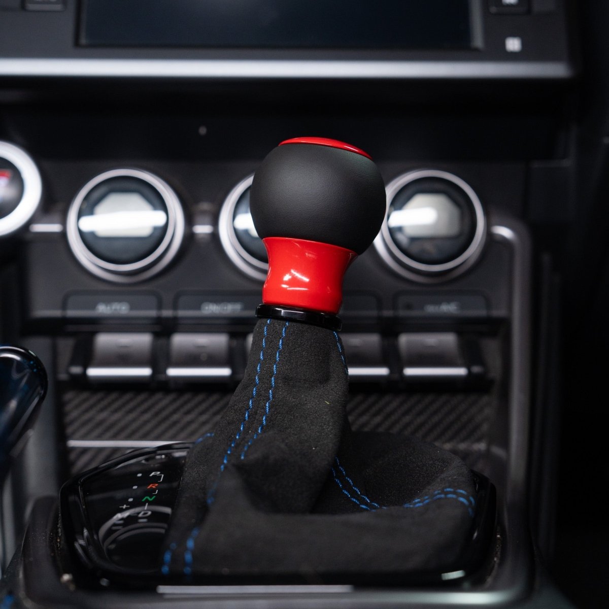 Billetworkz "Fusion" Automatic Shifter - BRZ / FR-S / 86 2013-2021 - JDMuscleShift KnobsBW-KNB-BRZA-NO-GRED-FULGloss RedLeather