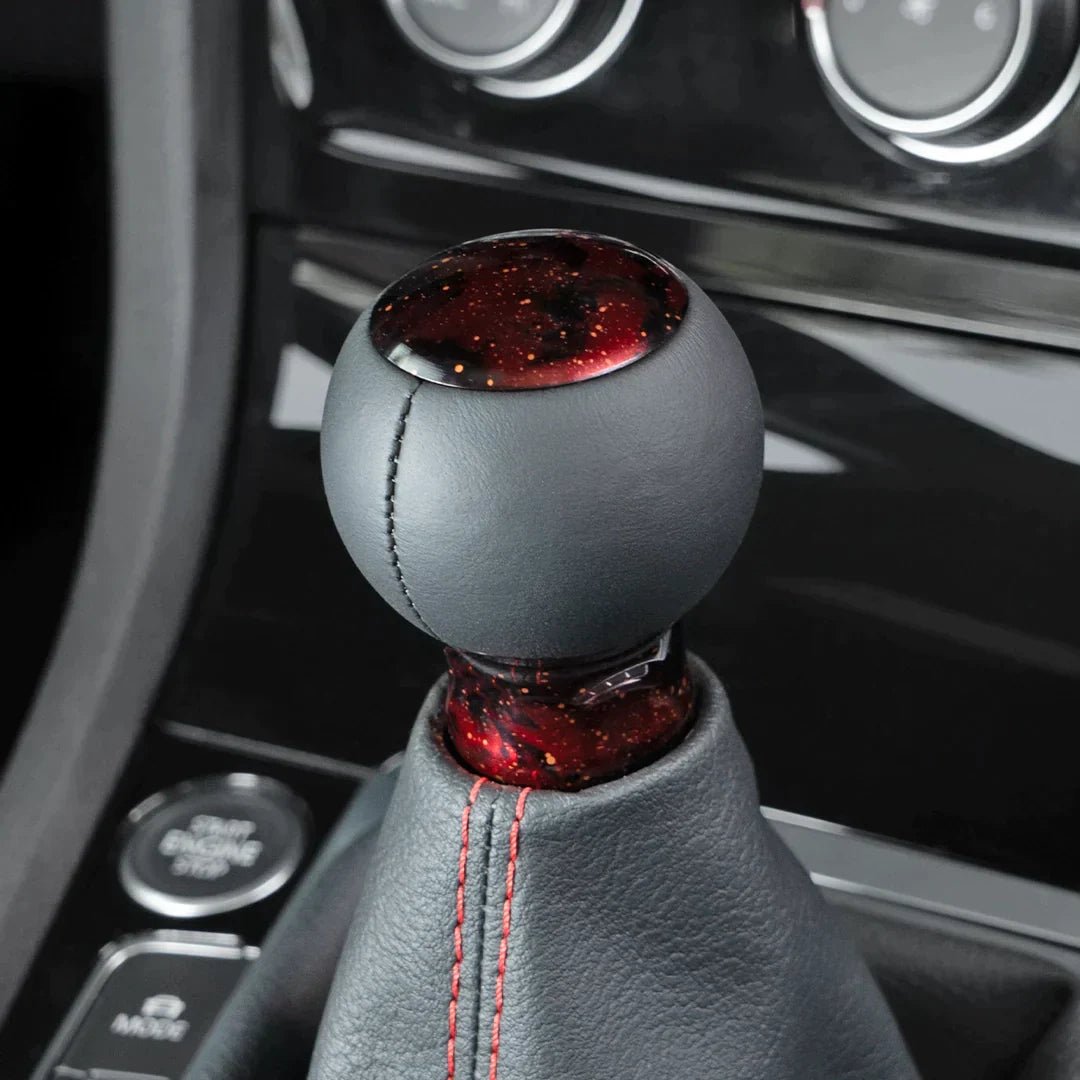 Billetworkz "Fusion" Shift Knob - Fits Subaru CVT: WRX (15–21), Crosstrek (13–23), Forester (14–18), Impreza (12–23), Legacy/Outback (10–14) - JDMuscleShift Knobbwzsku-46863710847258Red Cosmic SpaceLeatherBlack - Yes my car has a shift boot
